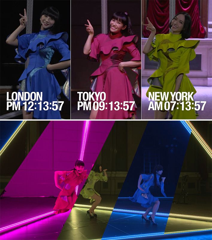 У листопаді 2017 року NTT Docomo, використовуючи 5G і інші технології передачі даних з низькою затримкою, синхронізувала виступ трьох учасниць популярної жіночої групи Perfume в Токіо, Лондоні і Нью-Йорку і організувала через Інтернет живу потокову відеотрансляцію на весь світ (фотографія надана NTT Docomo)